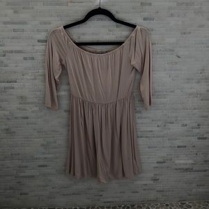 Beige off the shoulder dress